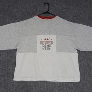 Vintage Men's Wilson Power Sports Sweatshirt Gray White Red Crew Neck Size M